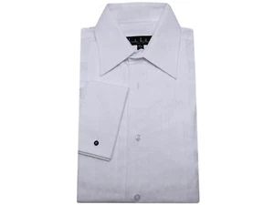 Nicole Miller Herren 100 % Baumwolle Smoking Hemd weiß französische Manschette 14 1/2 32/33 S - Bild 1 von 3