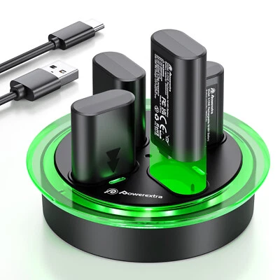 POWEREXTRA 4pcs Battery Pack for Xbox Series X|S/Xbox One X|S with Xbox One Charger