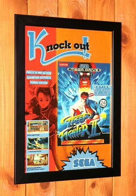 Street Fighter II Champion Edition Capcom Vintage Promo Small Poster / Ad Framed - Image 1 of 3