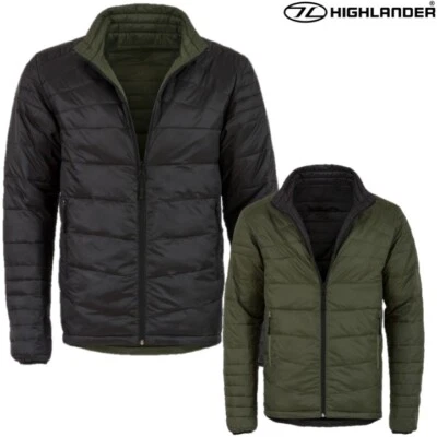 JAQUETA MASCULINA HIGHLANDER REVERSÍVEL ISOLADA S-2XL CASACO DE INVERNO VERDE PRETA - Imagem 1 de 4