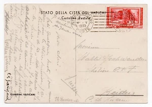 Vaticano - 75 c. Congresso Archeologia 1938 isolato su cartolina per la Svizzera - Picture 1 of 2