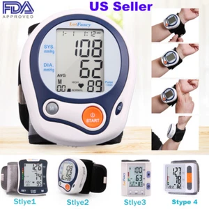 Automatic Wrist Blood Pressure Monitor BP Cuff Heart Rate Tester Meter Machine - Picture 1 of 33