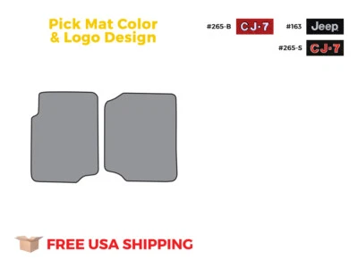 FITS 1976-1986 Jeep CJ7 Floor Mat Frt Row 2pc Cutpile - Image 1 of 4
