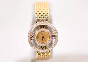 Chopard ‘Happy Diamonds’ Ladies 18k Gold Diamond Watch - Chopard Service - Picture 1 of 14