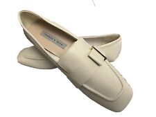 Charles & Keith Ladies Square-Toe Loafers In Chalk/Cream Size 5 RRP £65