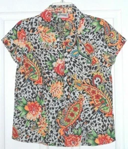 *JOANNA BLOUSE SIZE S MULTI COLOR PAISLEY FLORAL SILKY FEEL LIGHTWEIGHT NWT - Picture 1 of 1