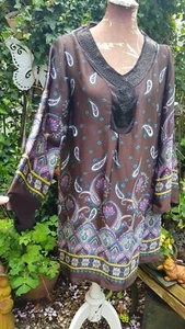 *Zara* Seidiges Ibiza Sommerkleid Tunika Gr 38 M Ibiza-Boho-Strand Neuwertig - Bild 1 von 11