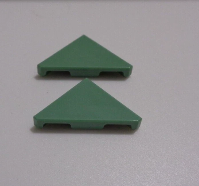 Lego Parts & Pieces 35787 6262238 Tile 2x2 W/Deg 45 Cut Sand Green x2  ** - Image 1 of 1