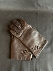Vintage Italian WPL9362 Brown Kid Leather Gloves Made in Italy Size 6 1/2