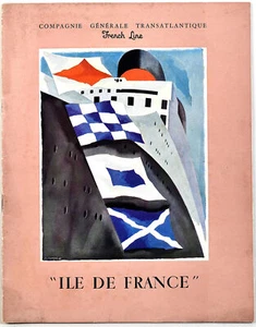 Transatlantique-French Line, Paquebot ILE DE FRANCE, Plaquette de présentation - Picture 1 of 3