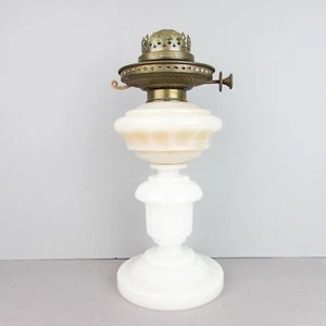 Antique Ditmar Duplex Oil Lamp Burner Milk Glass Base Vintage Austria - Picture 1 of 11
