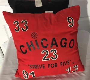 Vintage "Strive for Five" groß 20 Zoll mal 20 Zoll Chicago Bulls Dekokissen - Bild 1 von 5