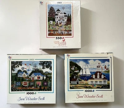 Three (3) Ceaco Jigsaw Puzzles by Jane Wooster Scott  550 Pieces  "Complete" - Image 1 of 4