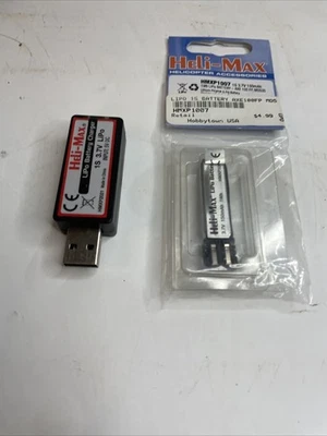 Heli-Max HMXP1007 Lipo 1s Battery & USB Charger. FREE SHIPPING - Image 1 of 4
