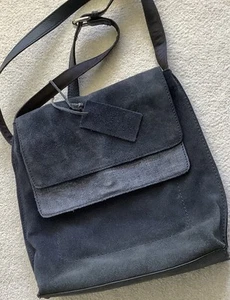 Next All Leather Navy Suede Over The Shoulder Ladies Bag - Picture 1 of 3