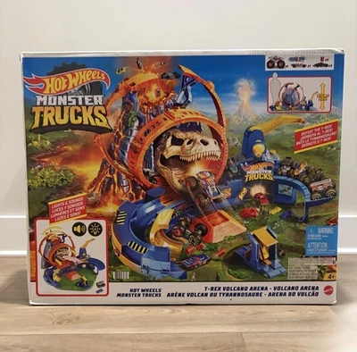 HOT WHEELS Monster Trucks T-Rex Volcano Arena Playset w/ Lights & Sounds.. NEW! - Image 1 of 2