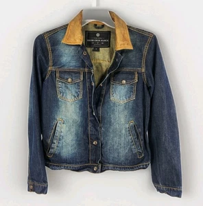 Chaqueta de mezclilla envejecida Brush Creek Ranch juvenil SM abrigo occidental cuello de cuero - Imagen 1 de 14
