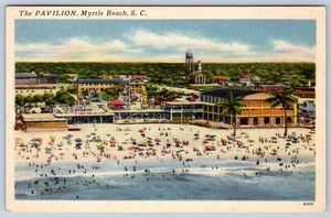 1952 THE PAVILION MYRTLE BEACH SOUTH CAROLINA FERRIS WHEEL AMUSEMENTS POSTCARD - Picture 1 of 2