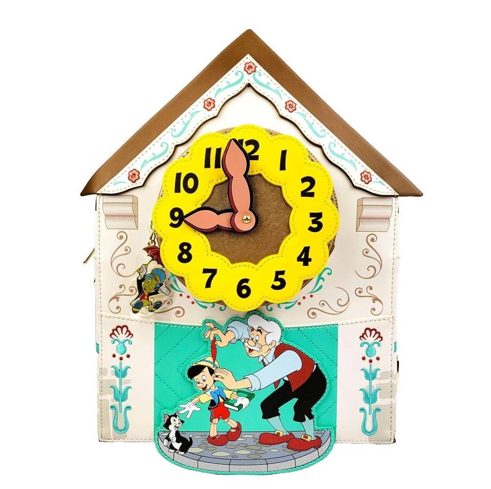 Mini Mochila Reloj Cuco Loungefly Disney Pinocho Wondercon Edición Limitada Foto 1 de 4