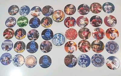 Vintage 1995 Troy Aikman vs Steve Young Milk Cap Pog & Slammers Lot  Team NFL  - Image 1 of 4