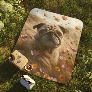 Manta de picnic Pug - perfecta para reuniones al aire libre, amantes de los perros, regalos, camping - Imagen 1 de 7
