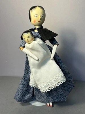 Peg 木制娃娃 带婴儿 Carver Fred Laughon Richmond Virginia 著 — 第 1/4 张图片