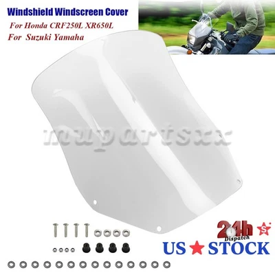 Motorcycle Windscreen Windshield Kit For Honda CRF250L XR650L 2005-2023 Clear - Image 1 of 4