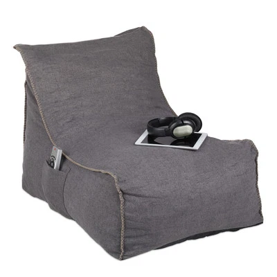 Sitzsack XXL Chill-Sessel grau 9 kg Sitzsack mit Lehne Chill-Sessel weich - Bild 1 von 4