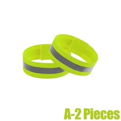 2PCS Reflective Wristbands Adjustable Elastic Running Gear Arm Bands Belt Straps - Image 1 of 4