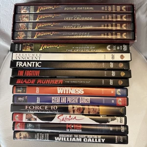 (15) Harrison Ford DVD Lot: (5) Indiana Jones Blade Runner Fugitive Frantic - Picture 1 of 6