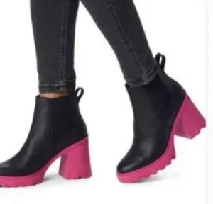Sorel Brex Tacón Chelsea Botas Impermeables Botines Rosa Negro Plataforma Cuero 9 - Imagen 1 de 10