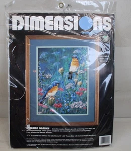 1994 Dimensions Crewel Cross 1429 Stitch Kit Bluebird Garden Sealed 12”x16” - Picture 1 of 6