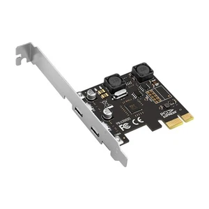 PCI Express X1 A USB 3.0 5 Gbps 2 Porte Tipo C Controller Adattatore Hub Sc6144 - Foto 1 di 1