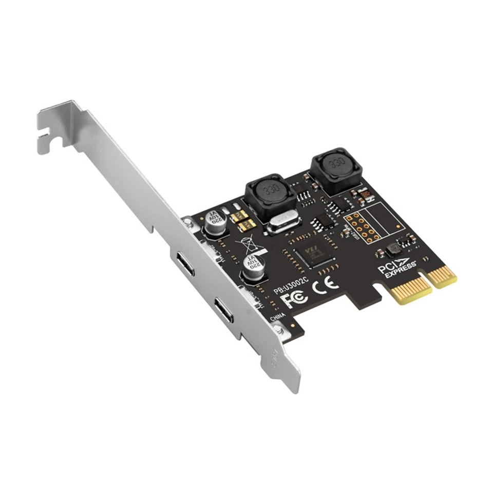 PCI Express X1 A USB 3.0 5 Gbps 2 Porte Tipo C Controller Adattatore Hub Sc6144 - Immagine 1 di 1