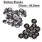 11mm to 44.2mm Covered Blanks Round Buttons Silver Backs Set of 50pcs 100pcs