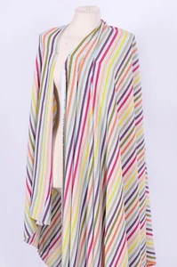 STUNNING MULTICOLOUR STRIPE CREPE FABRIC CRAFT INTERIOR UPHOLSTERY CUSHION HOME - Picture 1 of 6