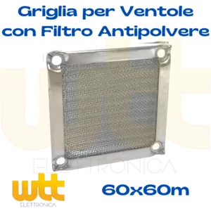 Griglia di Protezione 60x60mm con filtro antipolvere in alluminio per ventola - Foto 1 di 1