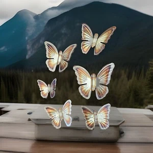 Vintage Metal Butterfly Brass Copper Decor Set 6 Butterflies Grannycore. READ - Picture 1 of 9