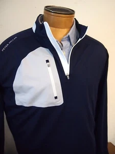 Peter Millar Crown Sport Verge Quarter Zip Pullover NWT Large $145 Navy Blue - Picture 1 of 13