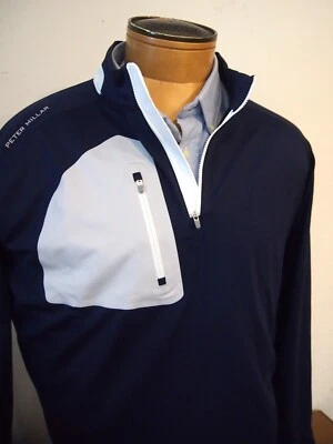 Peter Millar Crown Sport Verge Quarter Zip Pullover NWT  XXL $145 Navy Blue - Image 1 of 4