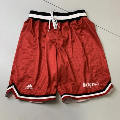 NWT Adidas Rutgers University Team Issue Basketball Shorts L Red Scarlett Cover