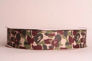 CAMOUFLAGE STYLE THEME 1.5" Grosgrain Ribbon 1, 5, 10 Yard SHIP FROM USA - Picture 1 of 1