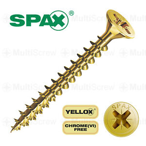 SPAX Pozi Yellow Countersunk Wood Screws Multi Purpose High Performance Yellox