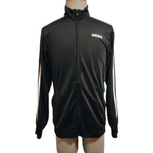 Adidas | Sport-Trainingsjacke drei Streifen Spitze Reißverschluss Stehkragen schwarz Large - Bild 1 von 11