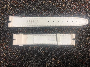 Authentic GUCCI Watch White Leather Replacement Watch Band 16 MM Switzerland - Picture 1 of 5