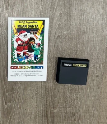 MEAN SANTA Colecovision homebrew videogame cartridge manual GRINCH GRINCHY game - Image 1 of 4