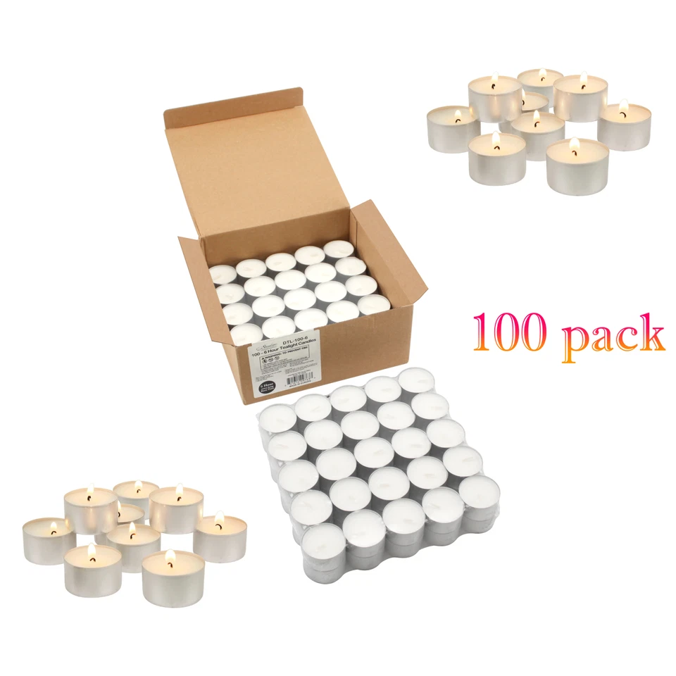 Stonebriar Velas de luz de té sin perfume de 6-7 horas de duración, blanco paquete de 100 Foto 1 de 4