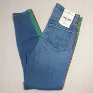 L'agence Jeans Womens Size 26 High-rise Skinny Margot Stretch Striped - Picture 1 of 21