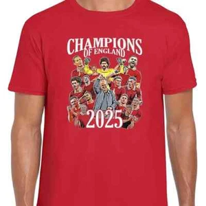 Liverpool Champions Of England 2025 T-Shirt Tee Design 1 - Picture 1 of 4