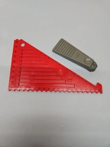Lego Authentic Ruler Tool Triangle Red With Brick Wrench - Picture 1 of 2